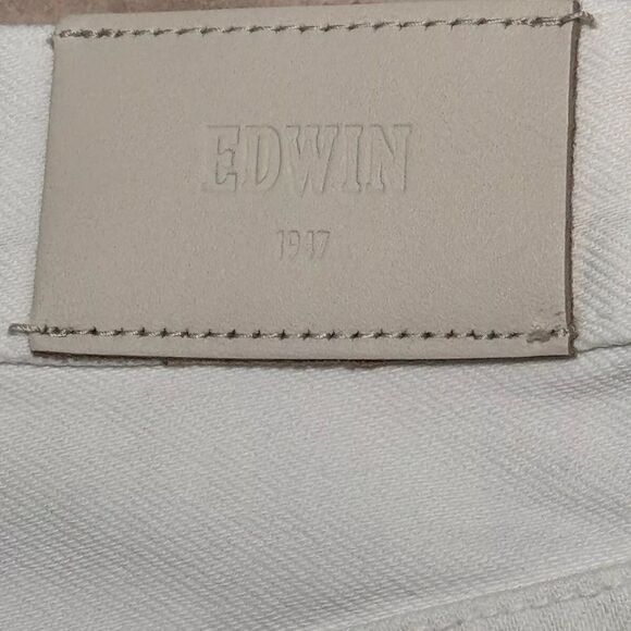 NWT EDWIN Women’s Jeans Anthropologie Anderson Ankle Ivory White - Size 27 - Picture 9 of 11